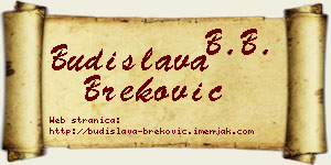 Budislava Breković vizit kartica